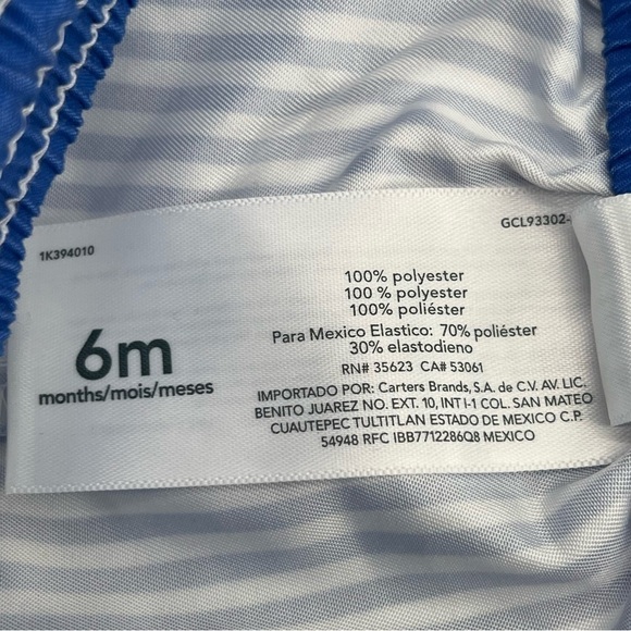 Carter’s Blue White Striped Swim Shorts Size 6 Months Boy’s - Picture 5 of 5